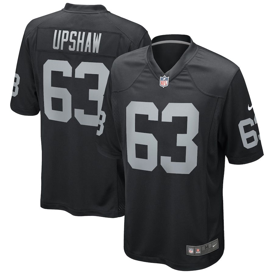 Men Oakland Raiders 63 Gene Upshaw Nike Black Game Retired Player NFL Jersey